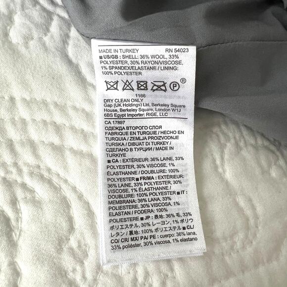 Banana Republic Wrap Skirt Button Front Straight Wool Blend Gray 4 Dark Academia - Picture 5 of 5